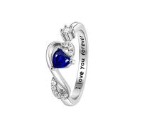 Hcvone Regalo de cumpleaños para mujeres y niñas, anillo ajustable de circonita cúbica, joyería para mamá, hija, amigas, hermana, Cobre, Sin piedras preciosas