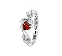 Hcvone Regalo de cumpleaños para mujeres y niñas, anillo ajustable de circonita cúbica, joyería para mamá, hija, amigas, hermana, Cobre, Sin piedras preciosas