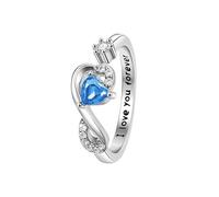 Hcvone Regalo de cumpleaños para mujeres y niñas, anillo ajustable de circonita cúbica, joyería para mamá, hija, amigas, hermana, Cobre, Sin piedras preciosas