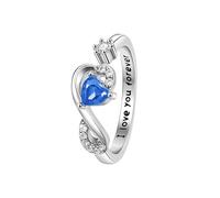 Hcvone Regalo de cumpleaños para mujeres y niñas, anillo ajustable de circonita cúbica, joyería para mamá, hija, amigas, hermana, Cobre, Sin piedras preciosas
