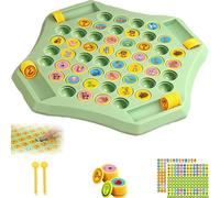 HCVQSINJN Juego de Memoria Flip Board, Juguete Educativo de emparejamiento, Juego de Animales, Frutas y transportes para 2 Jugadores, Fiestas de Preescolar.