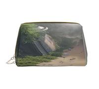 HCVXBSA Bolsa de maquillaje para mujer, neceser, cepillo para el cuidado de la piel, organizador de viaje, bolso grande para maquillaje, accesorios, The Lost Beach, Blanco, Talla única