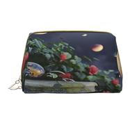 HCVXBSA Bolsa de maquillaje para mujer, neceser, cepillo para el cuidado de la piel, organizador de viaje, bolso grande de maquillaje, accesorios, jardín celestial, Blanco, Talla única