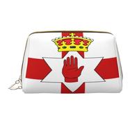 HCVXBSA Bolsa de maquillaje para mujer, neceser para el cuidado de la piel, organizador de viaje, bolso grande para maquillaje, accesorios, bandera de Irlanda del Norte, Blanco, Talla única