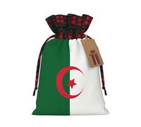 HCVXBSA Bolsas de regalo de Navidad, bolsas de regalo festivas de la bandera de Argelia, bolsas de Navidad a granel para regalos, perfectas para Navidad y fiestas