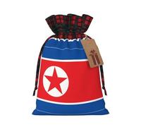 HCVXBSA Bolsas de regalo de Navidad, bolsas de regalo festivas de la bandera de Corea del Norte, bolsas de Navidad a granel para regalos, perfectas para Navidad y fiestas