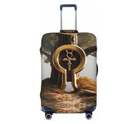 HCVXBSA Funda protectora elástica lavable para maleta, con símbolo dorado misterioso, funda para equipaje de 45,7 a 81,3 cm, accesorios de viaje, Negro -, S