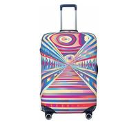 HCVXBSA Funda protectora elástica lavable para maleta, funda de equipaje de psicodelia cósmica para maleta de 18 a 32 pulgadas, accesorios de viaje, Negro -, L