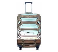 HCVXBSA Funda protectora elástica lavable para maleta, interior de la nave espacial alienígena, funda de equipaje para maleta de 18 a 32 pulgadas, accesorios de viaje, Negro -, M