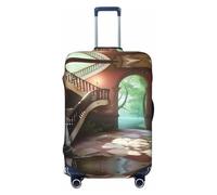 HCVXBSA Funda protectora elástica lavable para maleta, magnífica funda de equipaje de castillo para maleta de 18 a 32 pulgadas, accesorios de viaje, Negro -, M