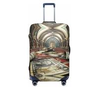 HCVXBSA Funda protectora elástica lavable para maleta, Money is everywhere, funda para equipaje de 18 a 32 pulgadas, accesorios de viaje, Negro -, M