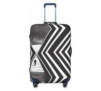 HCVXBSA Funda protectora elástica lavable para maleta, personajes abstractos en el marco, funda de equipaje para maleta de 18 a 32 pulgadas, accesorios de viaje, Negro -, L