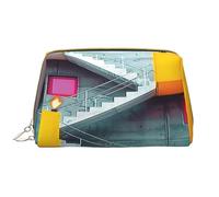 HCVXBSA Neceser de maquillaje para mujer, cepillo para el cuidado de la piel, organizador de viaje, bolso grande de maquillaje, accesorios, arquitectura colorida, Blanco, Talla única