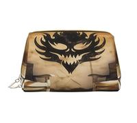 HCVXBSA Neceser de maquillaje para mujer, cepillo para el cuidado de la piel, organizador de viaje, bolso grande para maquillaje, accesorios, fondo del fuego del infierno, Blanco, Talla única