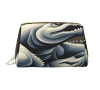 HCVXBSA Neceser de maquillaje para mujer, cepillo para el cuidado de la piel, organizador de viaje, bolso grande para maquillaje, accesorios, Sci Fi Lizard Man, Blanco, Talla única
