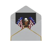 HCVXBSA Tarjetas en blanco con diseño de águila patriótica de la bandera de Estados Unidos con sobres, para todas las ocasiones, nota brillante de primera calidad para cumpleaños, Navidad, boda, 4 x 6
