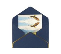 HCVXBSA Tarjetas en blanco con sobres, diseño de águila volando para todas las ocasiones, nota brillante de primera calidad para cumpleaños, Navidad, boda, 4 x 6 pulgadas