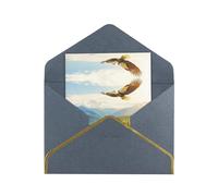 HCVXBSA Tarjetas en blanco con sobres, diseño de águila volando para todas las ocasiones, nota brillante de primera calidad para cumpleaños, Navidad, boda, 4 x 6 pulgadas