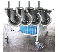 HCZION Rueda giratoria con vástago roscado M8/M10/M12, Ruedas giratorias para Muebles de Servicio Pesado de 75 mm, Rueda giratoria de Goma para carros, Uso Industrial y Muebles móviles, hasta 200 (