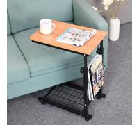 HCZKIUJY Adjustable C-Shaped Height-Adjustable Mobile Desk, Versatile Center Table, Rolling Laptop Stand & Nightstand - Modern White Finish （Talla única）