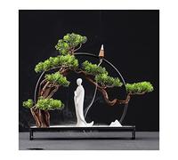 HCZKIUJY Albero Bonsai Artificiale Albero Bonsai Artificiale Arte in Ferro Piante Finte Albero Bonsai Zen Artificiale Figura in Ceramica Buddha Ornamenti per Casa Ufficio Decorazione I(C)
