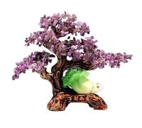 HCZKIUJY Albero di Cristallo Della Fortuna e Della ricchezza, Albero dei Soldi in Cristallo, Statua Feng Shui, decorazione per la ricchezza | Albero Della Fortuna, Albero di gemme per (Purple)