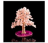 HCZKIUJY Albero di Cristallo Della Fortuna e Della ricchezza Citrino Naturale Ametista Cristallo Rosa Peridoto Albero Della Fortuna Agata Decorazione per Auto Gemma di quarzo Albero de(Gold)