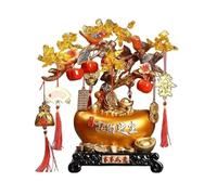 HCZKIUJY Albero di Cristallo Della Fortuna e Della ricchezza Feng Shui Albero dei Soldi in Cristallo, con lingotto D'oro Ornamento da scrivania per casa e ufficio Albero dei Soldi Chak(Gold)