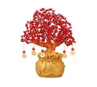 HCZKIUJY Albero di Cristallo portafortuna e ricchezza, Albero dei Soldi di Cristallo, Bonsai Feng Shui, sacchetto Delle benedizioni, pianta in Vaso per Fortuna, denaro, buona Fortuna, (Red)