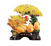 HCZKIUJY Albero di Cristallo portafortuna e ricchezza, Albero dei Soldi in Cristallo, Albero Delle gemme, Statue Feng Shui per la ricchezza, decorazione per casa e ufficio - Ornamento (Gold)