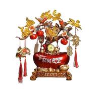 HCZKIUJY Albero di Cristallo portafortuna e ricchezza, Feng Shui, Albero dei Soldi in Cristallo con lingotto D'oro, Ornamento per casa, ufficio e scrivania, Albero dei Soldi Chakra (Red)