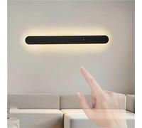 HCZKIUJY Aplique de Pared Moderno con Interruptor táctil - Lámpara de Lectura Redonda de Aluminio acrílico para Uso en Interiores, Cocina, Armario y gabinete (Warm Light-60cm)