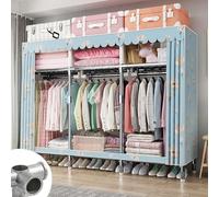 HCZKIUJY Armario plegable de tela, armario portátil, organizador de armario, organizador de ropa, organizador de ropa, armario colgante de ropa, armario para el hogar con varillas para colgar