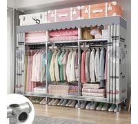 HCZKIUJY Armario plegable de tela, armario portátil, organizador de armario, organizador de ropa, organizador de ropa, armario colgante de ropa, armario para el hogar con varillas para colgar