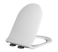 HCZKIUJY Asiento de Inodoro PP, Asiento de Inodoro de Cierre Lento, bisagras Ajustables de Cierre Suave, liberación rápida con un Clic, fácil de Instalar y Limpiar, Cuatro Parachoques Nunca,02A