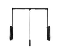 HCZKIUJY Asta per armadio estraibile, Barra per armadio estraibile, larghezza regolabile 550-1200 mm, con ritorno morbido, per appendere i vestiti, portata 18 kg （Black-650-850mm）