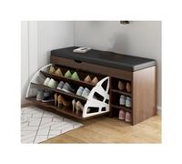 HCZKIUJY Banco de Almacenamiento de Zapatos con Asiento Acolchado, Zapatero con 1 cajón abatible, estantes Ajustables, Zapatero, Organizador para Pasillo, Sala de Estar, baño, Garaje, Dormitorio