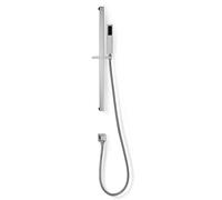 HCZKIUJY Cabezal de Ducha de Altura Ajustable con Barra Deslizante, Color Gris Pistola, Cabezal de Ducha de Mano Individual Combinado con Manguera de Acero Inoxidable de 59″ (Chrome)