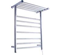 HCZKIUJY Calentador de Toallas de Pared para baño, toallero eléctrico de Acero Inoxidable de 12 Bares, Ahorra Espacio, se instala en la Pared y se calienta (Hardwired)