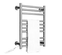 HCZKIUJY Calentador de Toallas eléctrico para baño, toallero calefactable de Acero Inoxidable de 10 Bares, montado en la Pared, con Cable/enchufable, B, con Cable (A-Plug in)