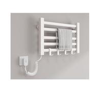 HCZKIUJY Calentador de Toallas para baño, toallero eléctrico de 5 Barras para Pared con 4 Ganchos, tendedero pequeño de 95 W con Temperatura Constante (A White-Left Line)