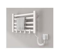 HCZKIUJY Calentador de Toallas para baño, toallero eléctrico de 5 Barras para Pared con 4 Ganchos, tendedero pequeño de 95 W con Temperatura Constante (A White-Right Line)