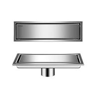 HCZKIUJY Desagüe de Suelo Invisible de Acero Inoxidable 304, Dorado, Oculto, extendido, antiolor, Accesorio de baño, Lado Brillante, 10 x 60 cm (Bright Mid-10x50cm)