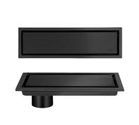 HCZKIUJY Desagüe de Suelo Invisible de Acero Inoxidable 304, Dorado, Oculto, extendido, antiolor, Accesorio de baño, Lado Brillante, 10 x 60 cm (Black Side-10x30cm)