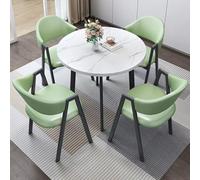 HCZKIUJY Juego de mesa de negociación para sala de conferencias, mesa de oficina, recepción, mesa de club, mesa de café y silla con 4 sillas de cuero sintético de respaldo alto, para el hogar, cocina