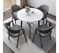 HCZKIUJY Juego de mesa de negociación para sala de conferencias, mesa de oficina, recepción, mesa de club, mesa de café y silla con 4 sillas de cuero sintético de respaldo alto, para el hogar, cocina