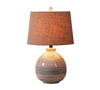 HCZKIUJY Lámpara de Mesa de cerámica de 16,5 Pulgadas, LED de cerámica con Pantalla de Tela Blanca, E27, lámpara de Noche para Dormitorio, Sala de Estar, lámpara de Escritorio par(B)