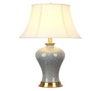 HCZKIUJY Lámpara de Noche para Dormitorio, Estilo Chino Retro, lámpara de Escritorio con Forma de Campana, lámpara de Mesa Grande de cerámica Oriental, lámpara Art Deco Estilo chi