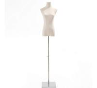 HCZKIUJY Maniquí de Torso Femenino con Base de Metal Plateado, Ideal para exhibir Vestidos de Mujer, fácil de Montar（Without Arms-M