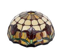 HCZKIUJY Pantalla de lámpara de tulipán de 12 Pulgadas, Pantalla de lámpara de vitral Floral Estilo Tiffany Solamente, Abertura de Montaje de 1-5/8 Pulgadas para lámpara de pie arquead(Red)
